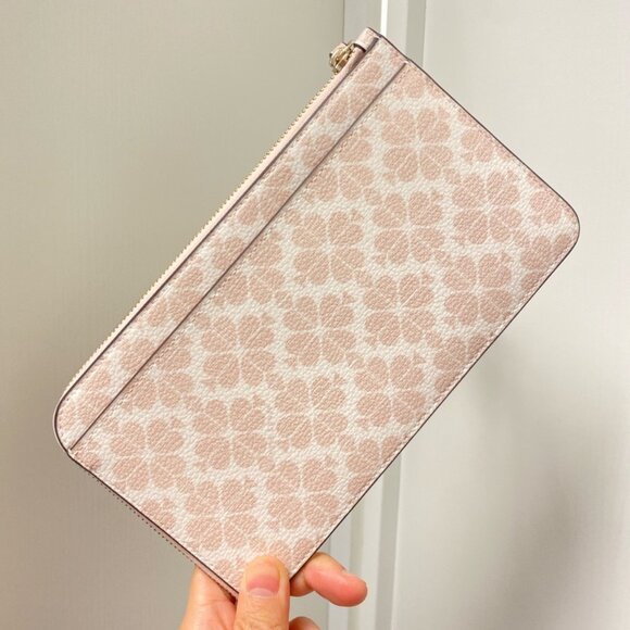 Kate Spade Flower Medium Zip Wristlet in Rose + Convertible Wristlet in Beige - Picture 3 of 10